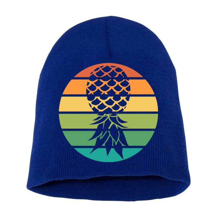 Polyamory And Upside Down Pineapple Summer Vacation Cruise Cute Gift Short Acrylic Beanie