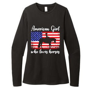 Proud American Usa Flag Who Loves Horses. Womens CVC Long Sleeve Shirt