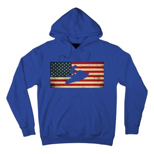 Patriotic American Usa Flag Jet Skiing Jet Ski Lover Gift Hoodie