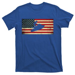 Patriotic American Usa Flag Jet Skiing Jet Ski Lover Gift T-Shirt