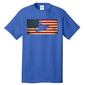 Patriotic American Usa Flag Jet Skiing Jet Ski Lover Gift Tall T-Shirt