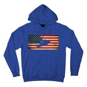 Patriotic American Usa Flag Jet Skiing Jet Ski Lover Gift Tall Hoodie