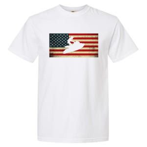 Patriotic American Usa Flag Jet Skiing Jet Ski Lover Gift Garment-Dyed Heavyweight T-Shirt