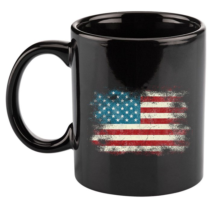 Patriotic American Usa Flag 11oz C Handle Ceramic Mug