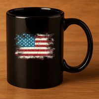 Patriotic American Usa Flag 11oz C Handle Ceramic Mug