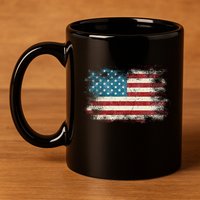 Patriotic American Usa Flag 11oz C Handle Ceramic Mug