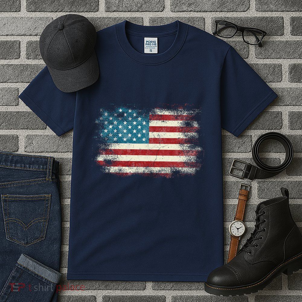 Patriotic American Usa Flag Tall T-Shirt