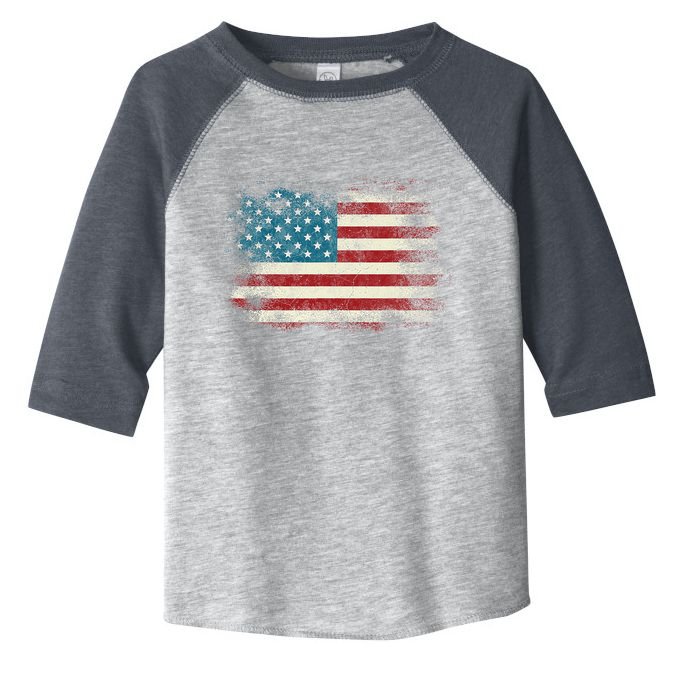 Patriotic American Usa Flag Toddler Fine Jersey T-Shirt