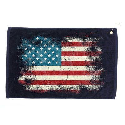 Patriotic American Usa Flag Grommeted Golf Towel