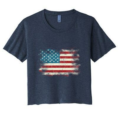 Patriotic American Usa Flag Crop Top