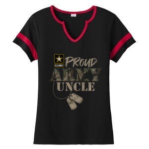 Proud Army Uncle Military Pride Ladies Halftime Notch Neck Tee