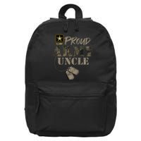 Proud Army Uncle Military Pride 16 in Basic Backpack