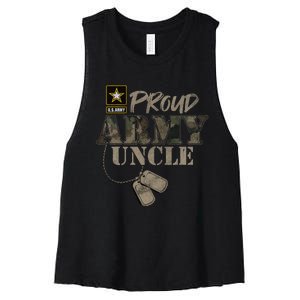 Proud Army Uncle Military Pride Women's Racerback Cropped Tank