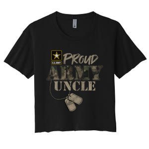 Proud Army Uncle Military Pride Women's Crop Top Tee