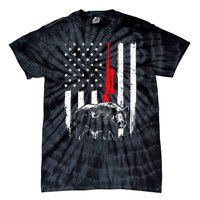 Patriotic American USA Flag Boar Hunting Wild Hog Hunter Tie-Dye T-Shirt