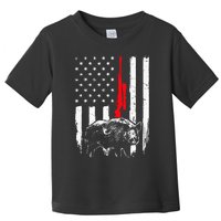 Patriotic American USA Flag Boar Hunting Wild Hog Hunter Toddler T-Shirt