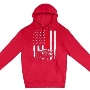 Patriotic American USA Flag Boar Hunting Wild Hog Hunter Premium Pullover Hoodie