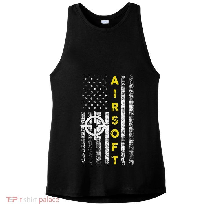Patriotic Airsoft United States Flag Ladies PosiCharge Tri-Blend Wicking Tank