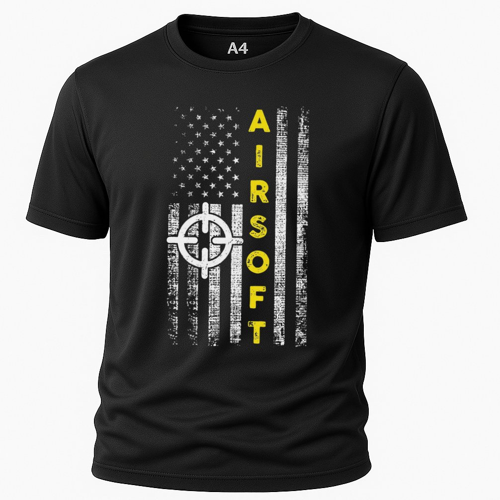 Patriotic Airsoft United States Flag Cooling Performance Crew T-Shirt