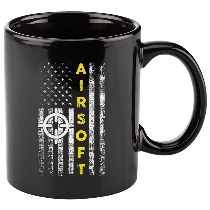Patriotic Airsoft United States Flag 11oz C Handle Ceramic Mug