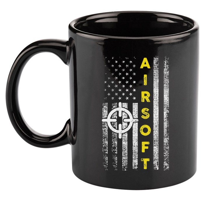 Patriotic Airsoft United States Flag 11oz C Handle Ceramic Mug