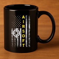 Patriotic Airsoft United States Flag 11oz C Handle Ceramic Mug