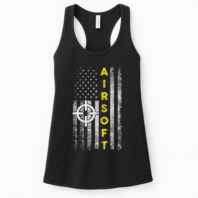 Patriotic Airsoft United States Flag Womens Tank Top