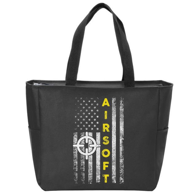 Patriotic Airsoft United States Flag Zip Tote Bag