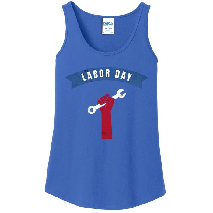 Patriot American Usa Vintage Celebrate Labor Day Great Gift Ladies Essential Tank