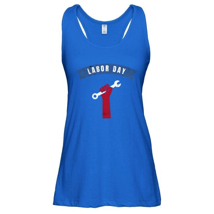 Patriot American Usa Vintage Celebrate Labor Day Great Gift Ladies Essential Flowy Tank