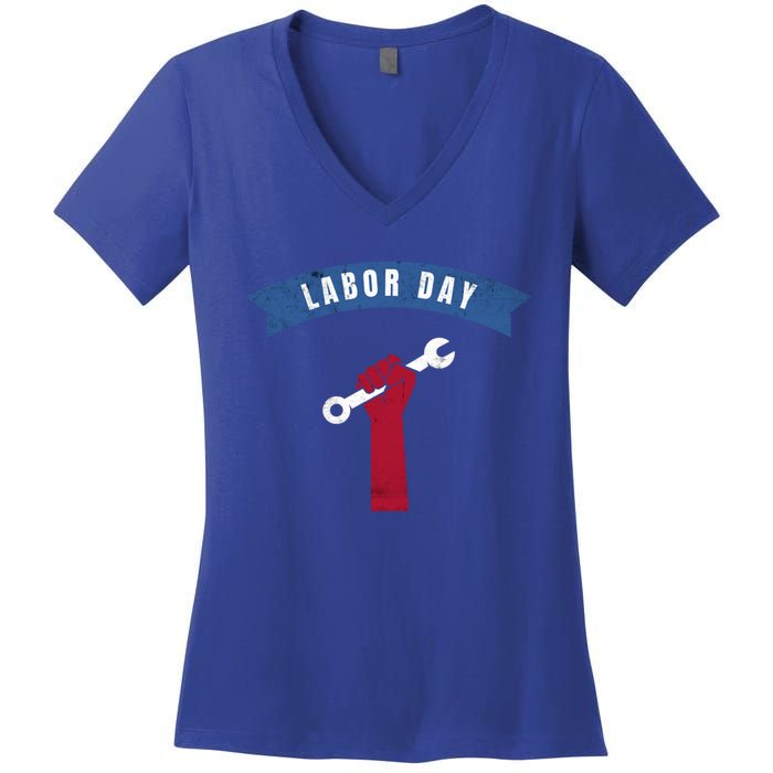 Patriot American Usa Vintage Celebrate Labor Day Great Gift Women's V-Neck T-Shirt