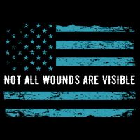 Ptsd Awareness Us Flag In Teal Color T Warrior Gift T-Shirt