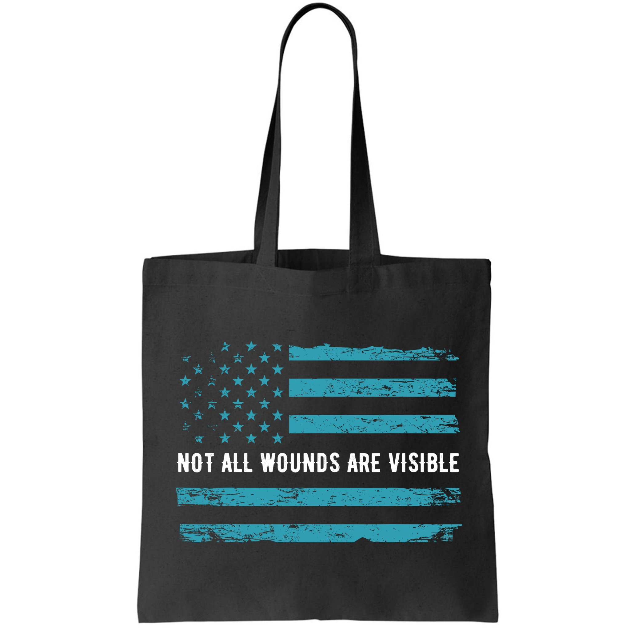 Ptsd Awareness Us Flag In Teal Color T Warrior Gift Bag