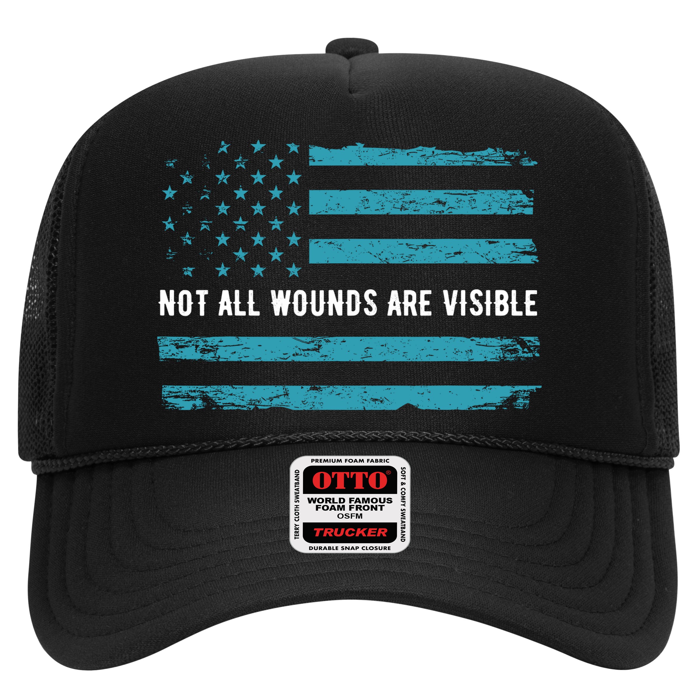 Ptsd Awareness Us Flag In Teal Color T Warrior Gift Hat