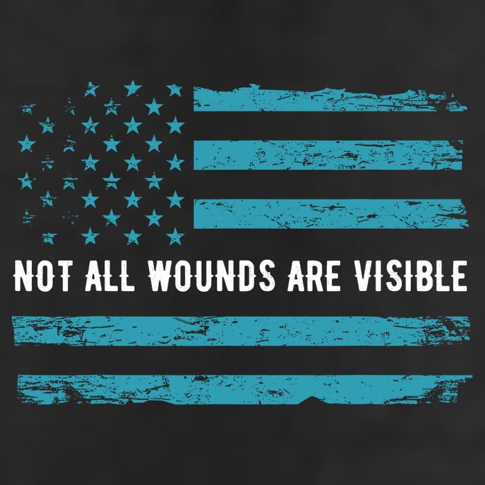 Ptsd Awareness Us Flag In Teal Color T Warrior Gift Hat