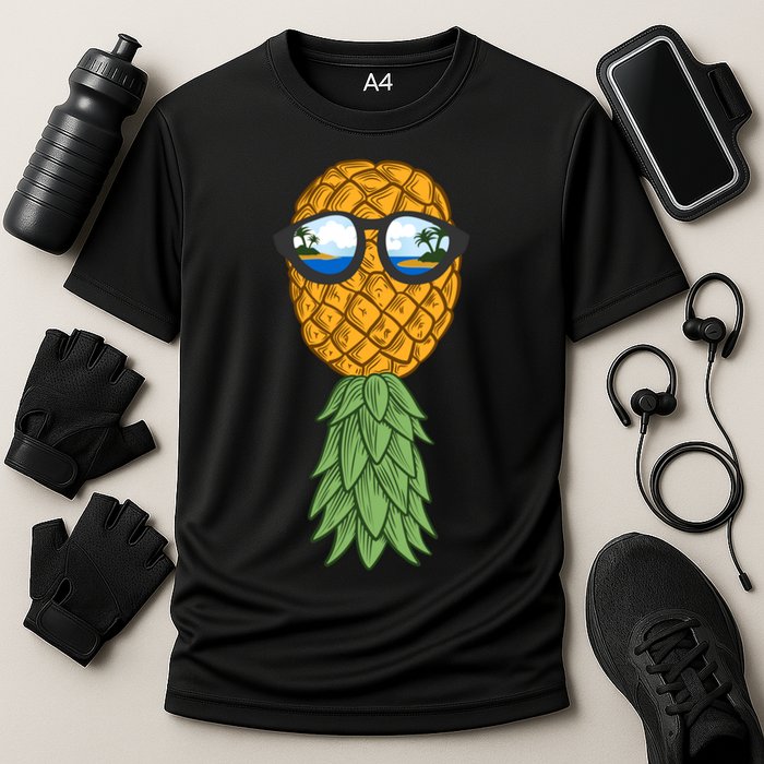 Polyamory And Upside Down Pineapple Summer Vacation Cruise Meaningful Gift Cooling Performance Crew T-Shirt
