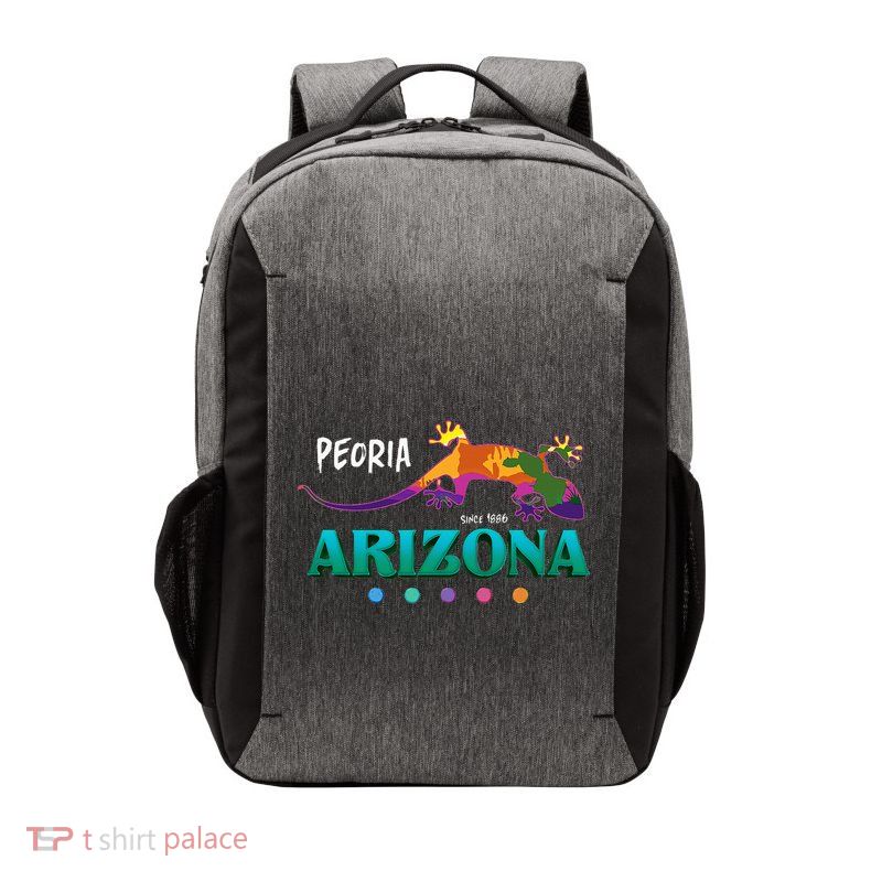 Peoria Arizona Usa Desert Gecko Lizard Vacation Souvenir Vector Backpack