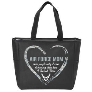 Proud American USAF Mom Woman Proud Mom Heart Military Mom Zip Tote Bag