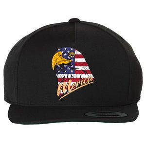 Proud American Us Flag Liberty Merica Patriotic Bald Eagle Gift Wool Snapback Cap