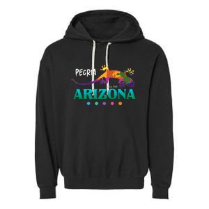 Peoria Arizona Usa Desert Gecko Lizard Vacation Souvenir Garment-Dyed Fleece Hoodie