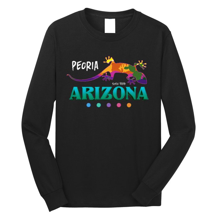 Peoria Arizona Usa Desert Gecko Lizard Vacation Souvenir Long Sleeve Shirt