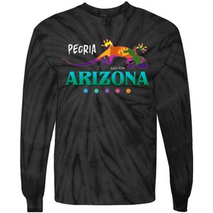 Peoria Arizona Usa Desert Gecko Lizard Vacation Souvenir Tie-Dye Long Sleeve Shirt