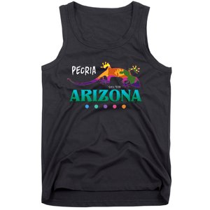 Peoria Arizona Usa Desert Gecko Lizard Vacation Souvenir Tank Top