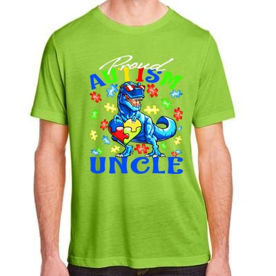 Proud Autism Uncle Dinosaur Autism Awareness Cool Gift Adult ChromaSoft Performance T-Shirt