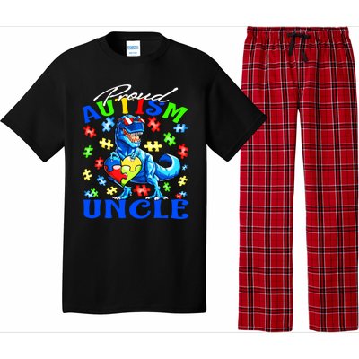 Proud Autism Uncle Dinosaur Autism Awareness Cool Gift Pajama Set