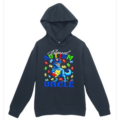 Proud Autism Uncle Dinosaur Autism Awareness Cool Gift Urban Pullover Hoodie