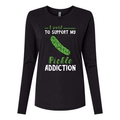 Pickle Addiction Vegetarian Vegetable Lover Pickle Food Womens Cotton Relaxed Long Sleeve T-Shirt