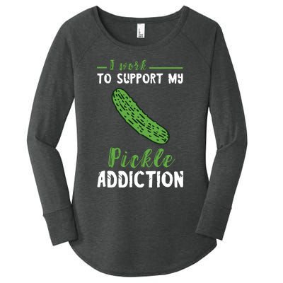 Pickle Addiction Vegetarian Vegetable Lover Pickle Food Women's Perfect Tri Tunic Long Sleeve Shirt