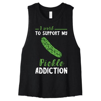 Pickle Addiction Vegetarian Vegetable Lover Pickle Food Women's Racerback Cropped Tank