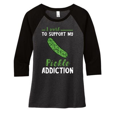 Pickle Addiction Vegetarian Vegetable Lover Pickle Food Women's Tri-Blend 3/4-Sleeve Raglan Shirt